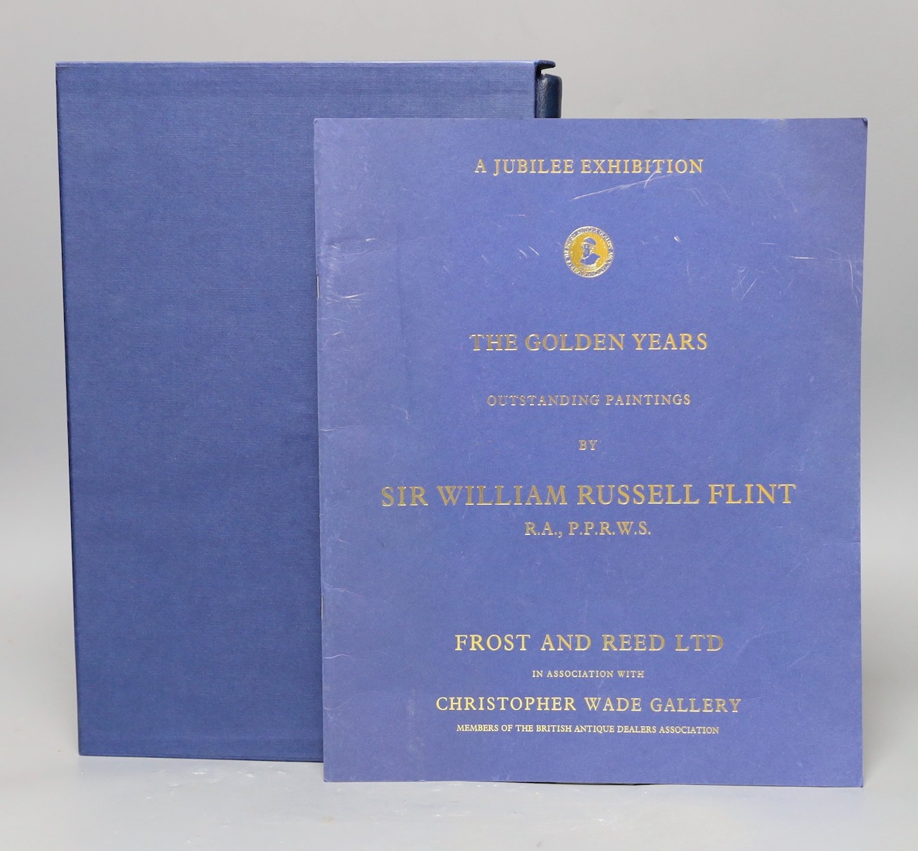 Flint, Sir William Russell - In Pursuit, an Autobiography, 4to, one of 150, signed, in original full morocco gilt, The Medici Society Ltd., London, 1969, in slip case, together with a Jubilee Exhibition catalogue of The